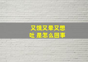 又饿又晕又想吐 是怎么回事